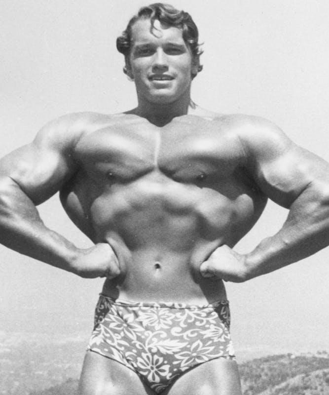 Arnold Schwarzenegger - winner of seven Mr Olympia titles before Hollywood called. Arnold Schwarzenegger - winner of seven Mr Olympia titles before Hollywood called.