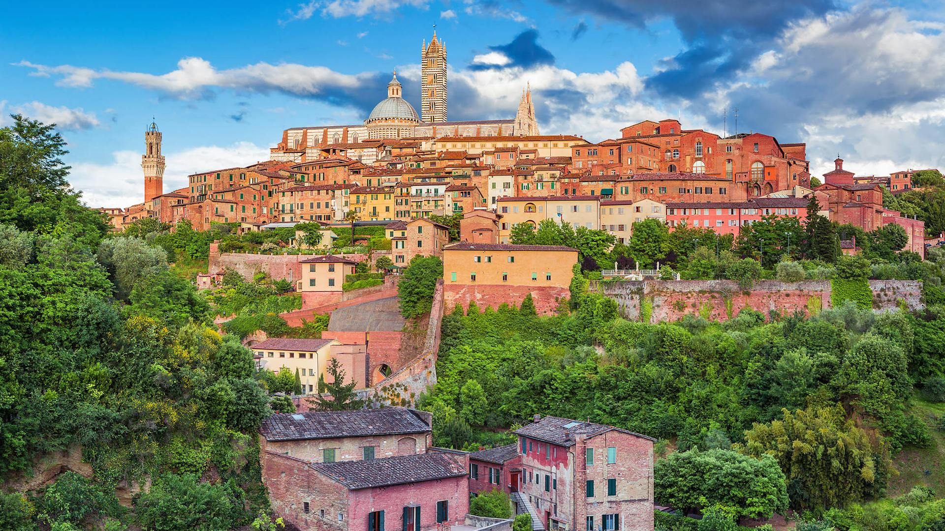 Siena medieval town in Tuscany Dome & Bell Tower